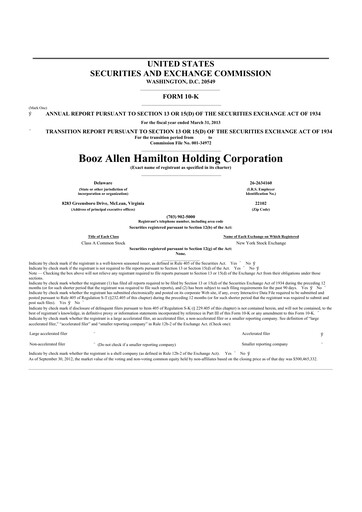 Thumbnail Booz Allen Hamilton
 10-K Annual Report 2013