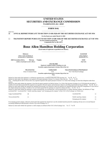 Thumbnail Booz Allen Hamilton
 10-K Annual Report 2020