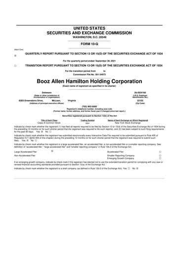 Thumbnail Booz Allen Hamilton
 10-Q Quarterly Report FY2022 