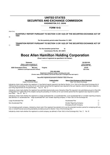 Thumbnail Booz Allen Hamilton
 10-Q Quarterly Report FY2022 