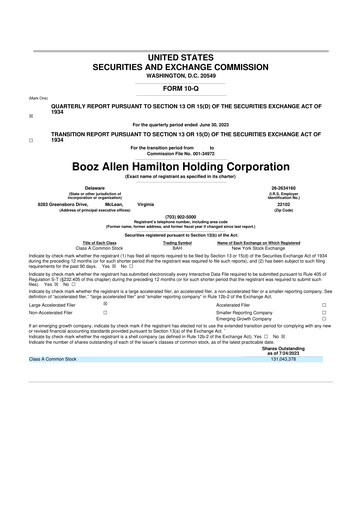 Thumbnail Booz Allen Hamilton
 10-Q Quarterly Report FY2024 