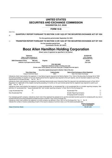 Thumbnail Booz Allen Hamilton
 10-Q Quarterly Report FY2024 