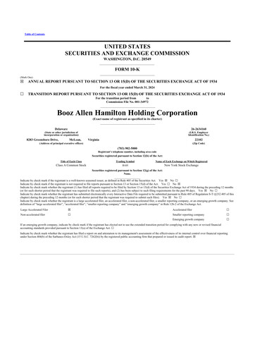 Thumbnail Booz Allen Hamilton
 10-K Annual Report 2024