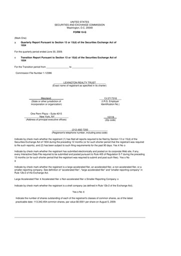 Thumbnail LXP Industrial Trust 10-Q Quarterly Report FY 