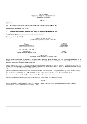 Thumbnail LXP Industrial Trust 10-Q Quarterly Report FY 