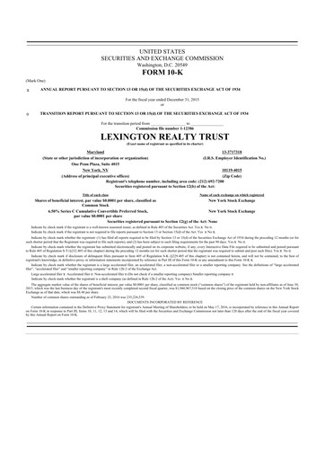 Miniature LXP Industrial Trust 10-K Rapport annuel 2015