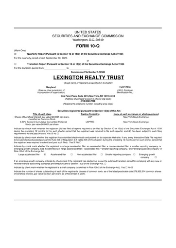 Thumbnail LXP Industrial Trust 10-Q Quarterly Report FY2020 