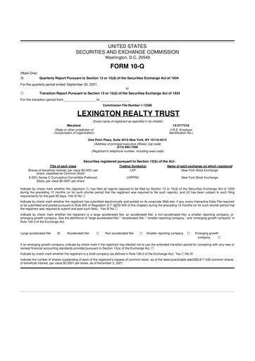 Thumbnail LXP Industrial Trust 10-Q Quarterly Report FY2021 