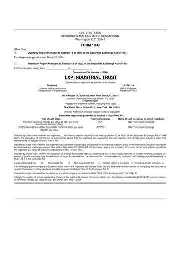 Thumbnail LXP Industrial Trust 10-Q Quarterly Report FY2024 