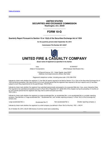 Vorschaubild United Fire Group 10-Q Quartalsbericht  