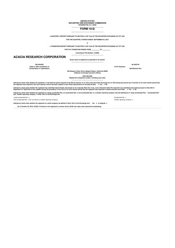 Thumbnail Acacia Research
 10-Q Quarterly Report FY 