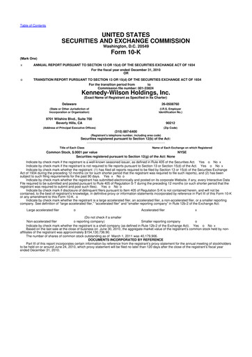 Thumbnail Kennedy Wilson 10-K Annual Report 