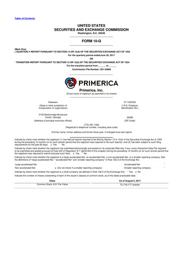 Vorschaubild Primerica
 10-Q Quartalsbericht 2011 