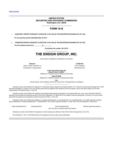 Thumbnail The Ensign Group 10-Q Quarterly Report FY2011 