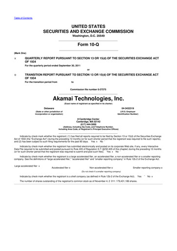 Thumbnail Akamai
 10-Q Quarterly Report FY2011 