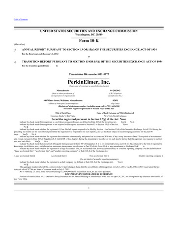 Thumbnail Revvity 10-K Annual Report 2011