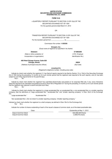 Vorschaubild Groupon 10-Q Quartalsbericht 2012 