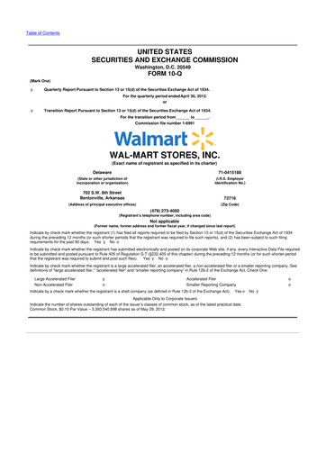 Miniature Walmart 10-Q Rapport trimestriel 2013 
