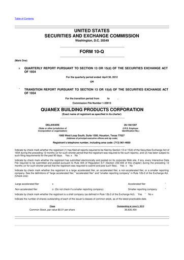 Thumbnail Quanex Building Products 10-Q Quarterly Report FY2012 
