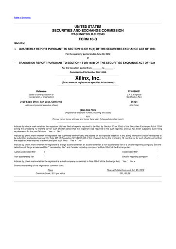 Miniature Xilinx 10-Q Rapport trimestriel 2013 