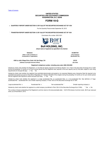 Thumbnail Axos Financial
 10-Q Quarterly Report FY2013 