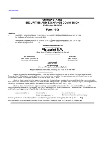 Thumbnail Cimpress 10-Q Quarterly Report FY2013 