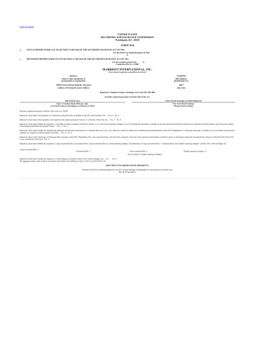 Thumbnail Marriott International 10-K Annual Report 2012