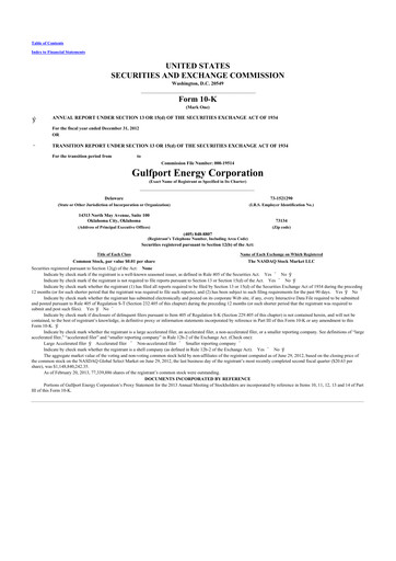 Thumbnail Gulfport Energy 10-K Annual Report 2012