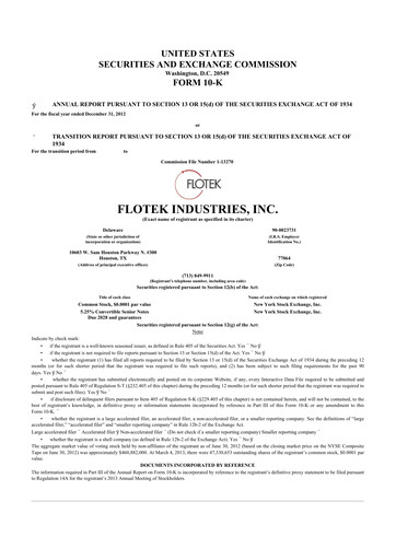 Thumbnail Flotek Industries 10-K Annual Report 2012