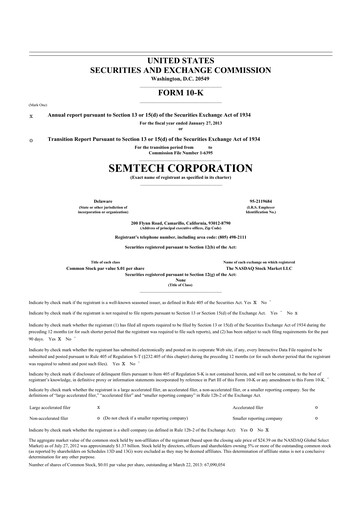 Thumbnail Semtech 10-K Annual Report 2013