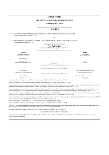 Thumbnail Five Below
 10-K Annual Report 2012