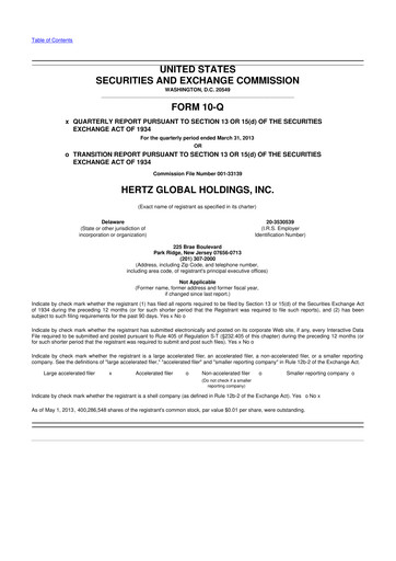Thumbnail Herc Holdings
 10-Q Quarterly Report FY2013 