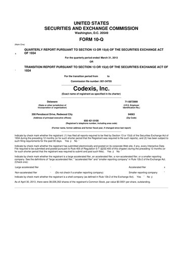 Thumbnail Codexis
 10-Q Quarterly Report FY2012 