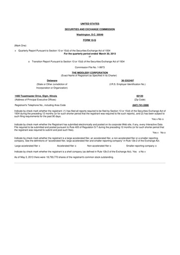 Thumbnail Middleby 10-Q Quarterly Report FY2013 