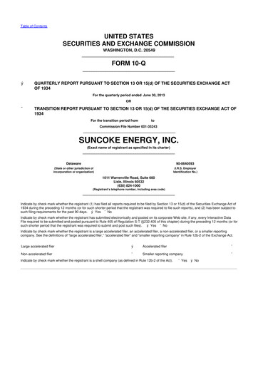 Vorschaubild SunCoke Energy
 10-Q Quartalsbericht 2013 