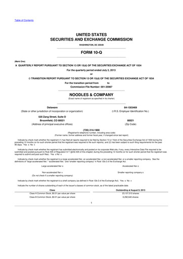 Thumbnail Noodles & Company 10-Q Quarterly Report FY2013 