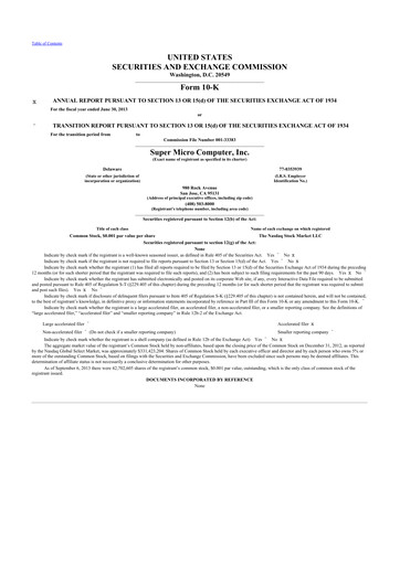 Thumbnail Supermicro 10-K Annual Report 2013