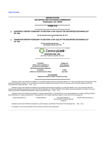 Vorschaubild Lumen Technologies 10-Q Quartalsbericht 2013 