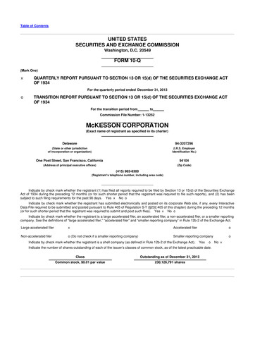 Miniature McKesson 10-Q Rapport trimestriel 2014 