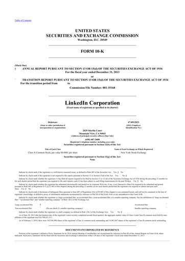 Miniature Linkedin 10-K Rapport annuel 2013