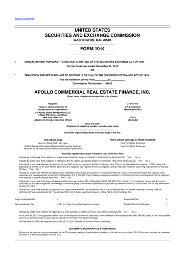 Thumbnail Apollo Commercial Real Estate Finance 10-K Annual Report 2013