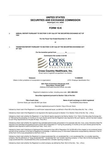 Thumbnail Cross Country Healthcare 10-K Annual Report 