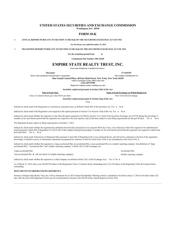 Thumbnail Empire State Realty Trust
 10-K Annual Report 2013