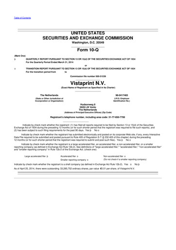 Thumbnail Cimpress 10-Q Quarterly Report FY2014 