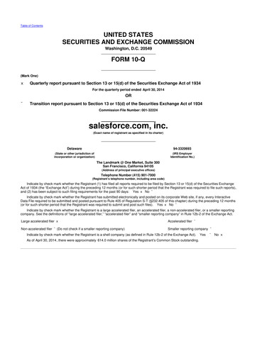 Vorschaubild Salesforce 10-Q Quartalsbericht 2015 