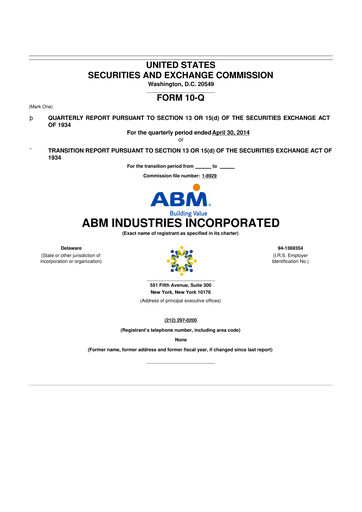 Thumbnail ABM Industries
 10-Q Quarterly Report FY2014 