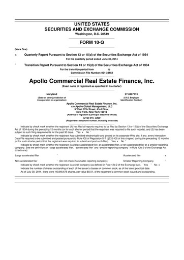 Thumbnail Apollo Commercial Real Estate Finance 10-Q Quarterly Report FY2014 