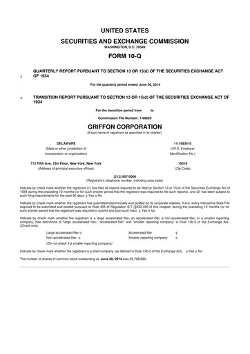 Thumbnail Griffon Corporation
 10-Q Quarterly Report FY2014 