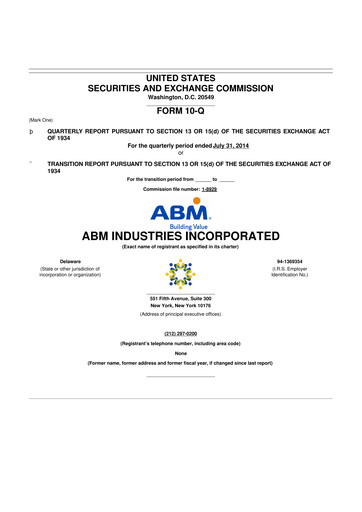 Thumbnail ABM Industries
 10-Q Quarterly Report FY2014 