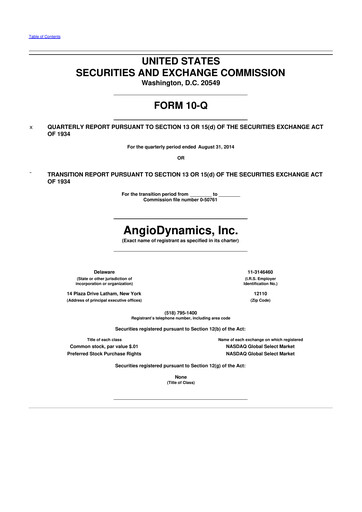 Thumbnail AngioDynamics 10-Q Quarterly Report FY2015 